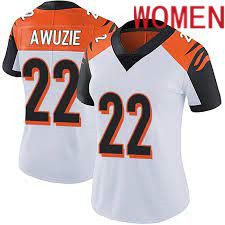 Women Cincinnati Bengals 22 Chidobe Awuzie White Nike Limited Player NFL Jersey